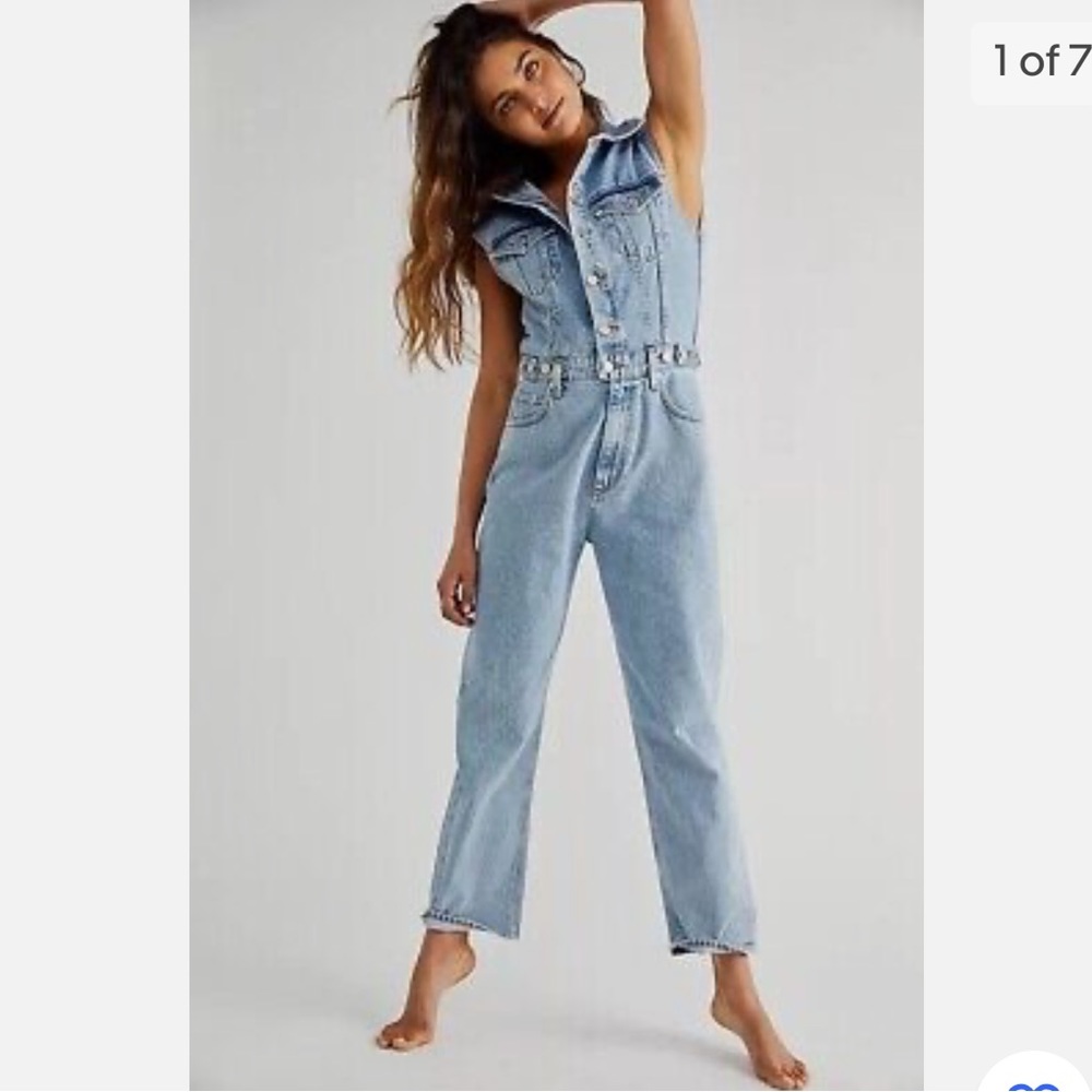 AGOLDE Blanca Sleeveless Denim Jumpsuit Size 8 - GREAT CONDITION